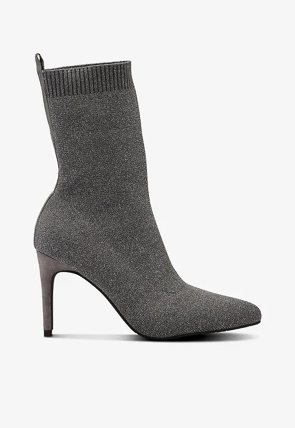 Bianco - Stövlar biAginna Stretch Boot Flyknit - Silver