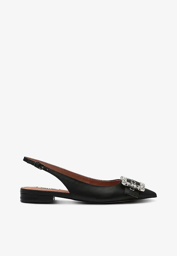 Bibi Lou - Slingbacks Mia Flat - Svart