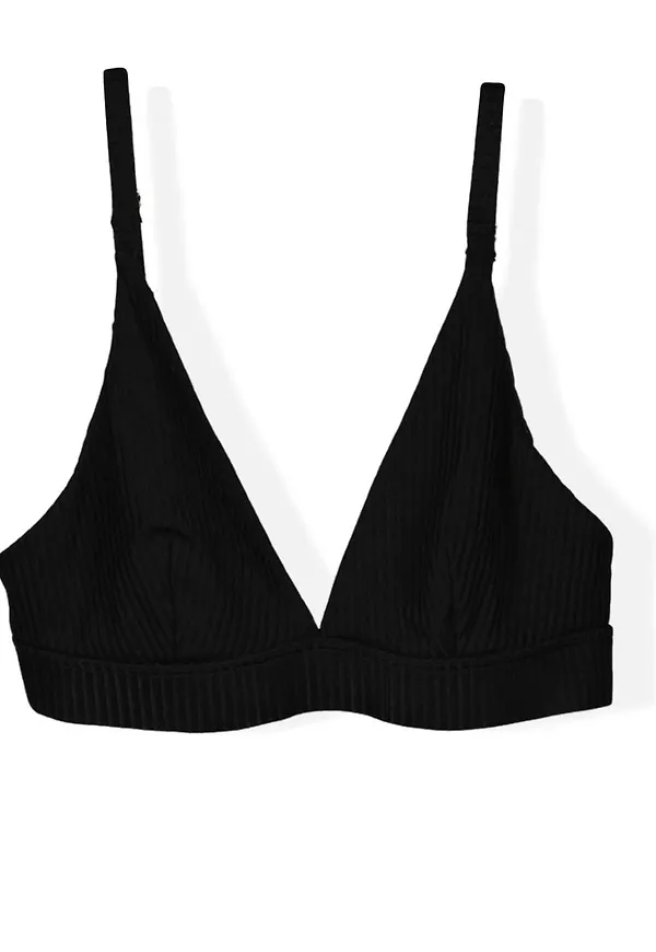 Bikini Top Black with Black Stripes