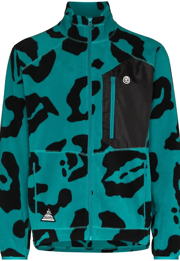 Billionaire Boys Club leopardmönstrad fleecejacka - Blå