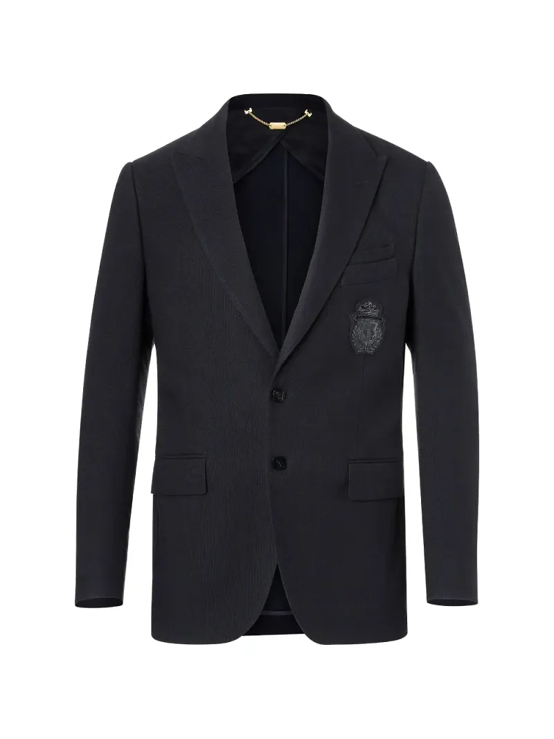 Billionaire Constant crest-patch single-breasted blazer - Blå