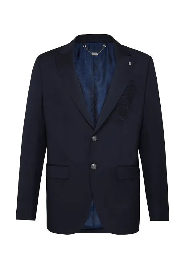Billionaire Crest-embroidered blazer - Blå