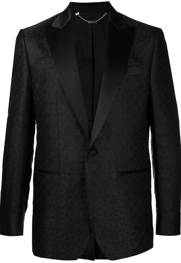 Billionaire enkelknäppt blazer i jacquard - Svart