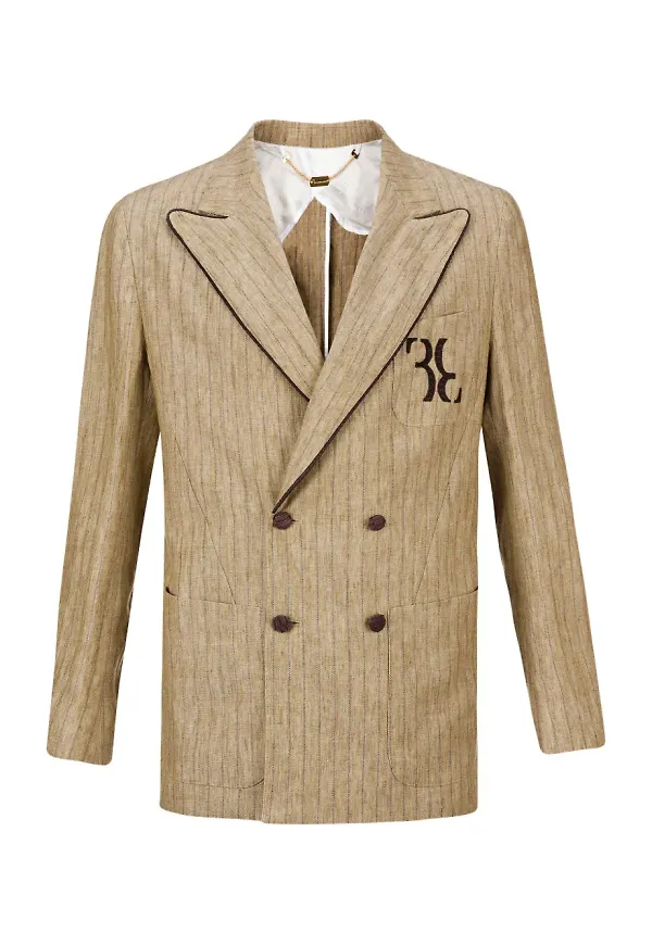 Billionaire Lenny pinstripe double-breasted blazer - Neutral