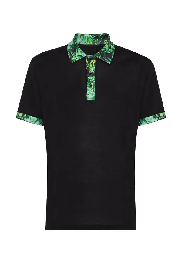 Billionaire palm-print polo shirt - Svart