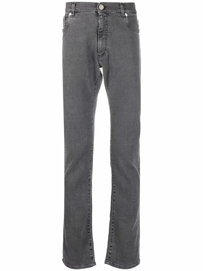 Billionaire straight-jeans med broderad logotyp - Grå