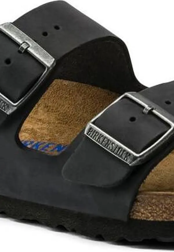 Birkenstock Arizona Oiled Nubuck Leather Soft Footbed Narrow Black