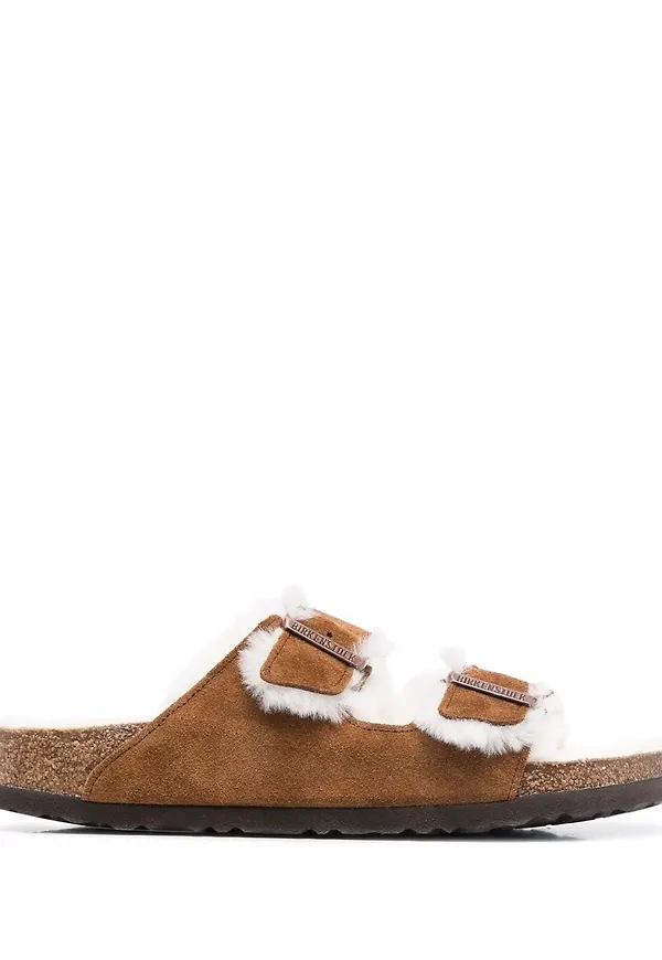 Birkenstock Arizona pälsfodrade sandaler - Neutral