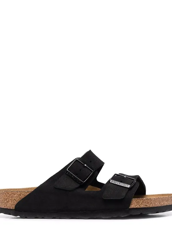Birkenstock Arizona sandaler i mocka - Svart