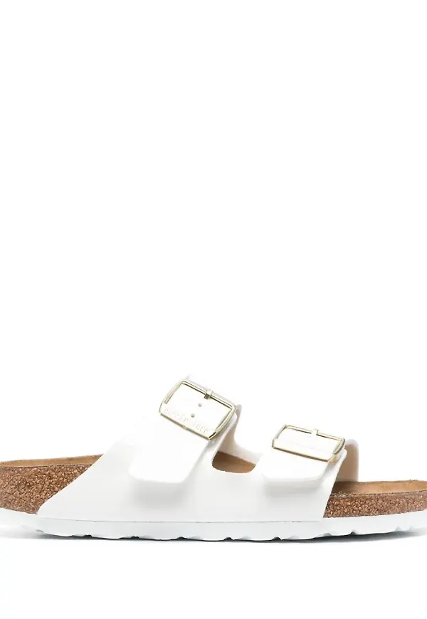 Birkenstock Arizona tofflor med dubbla remmar - Vit