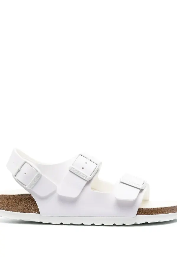Birkenstock Birko-Flor platta sandaler - Vit