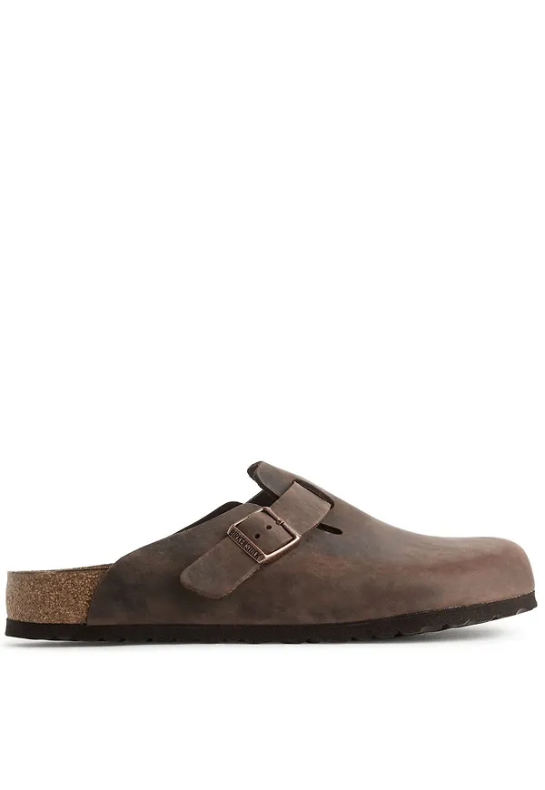 Birkenstock Boston Leather Sandals - Beige