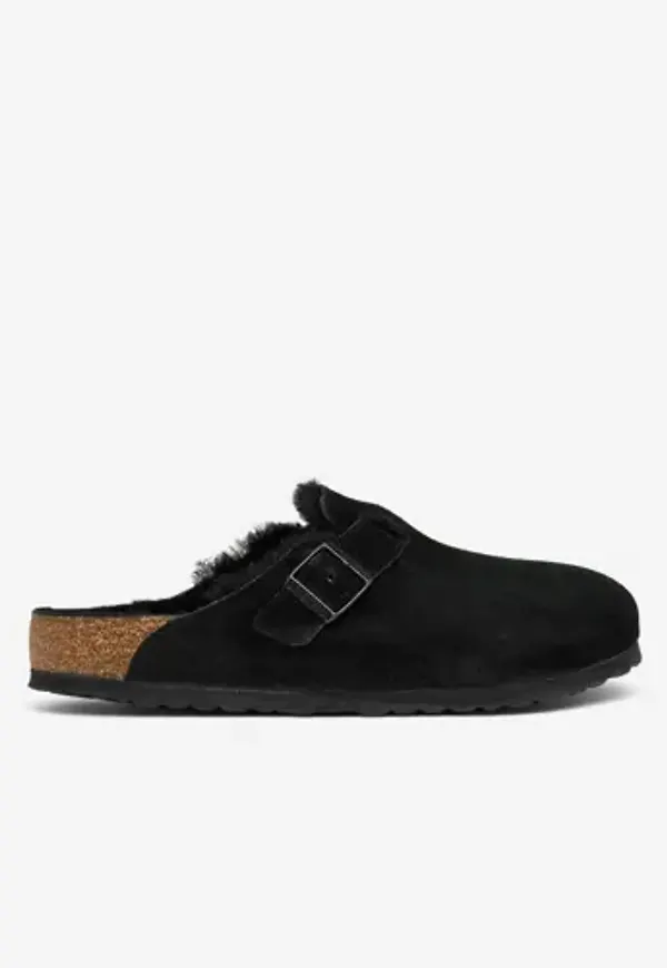 Birkenstock Boston Shearling Leve Tofflor Svart