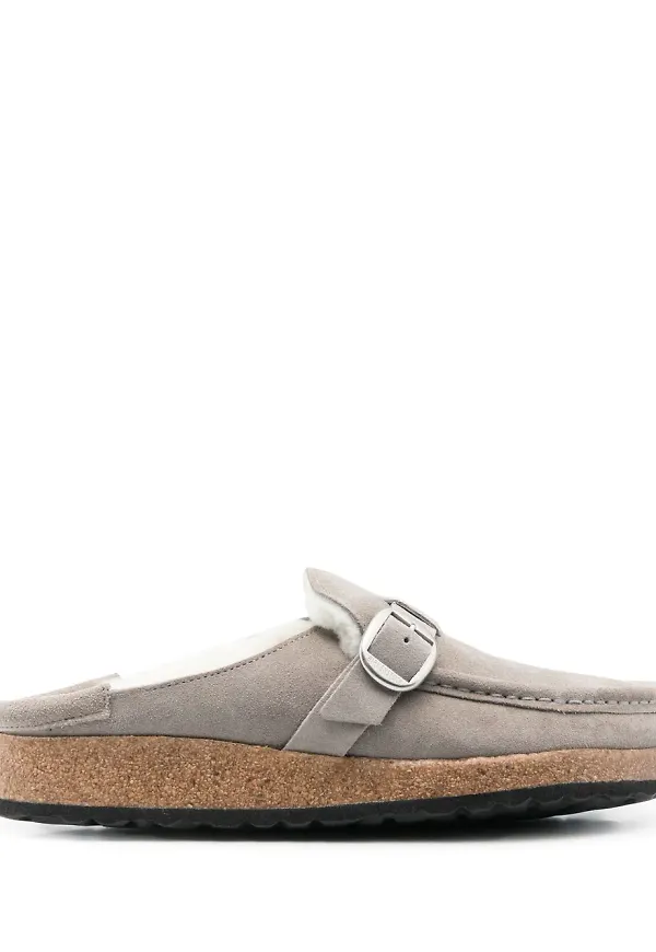 Birkenstock fårskinnsfodrade slip-ons - Grå