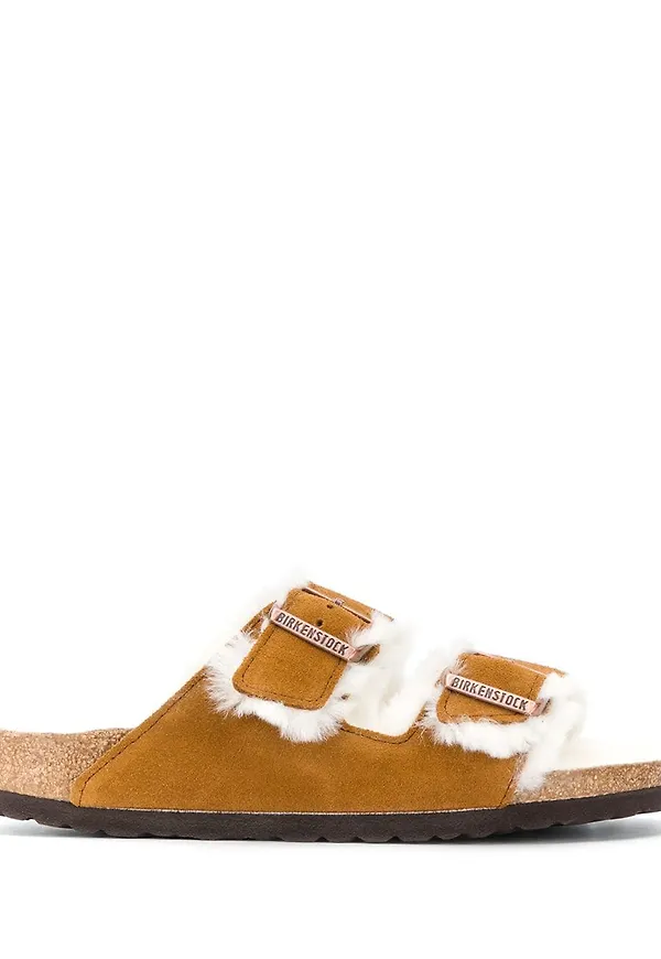 Birkenstock fårskinnssandaler - Brun