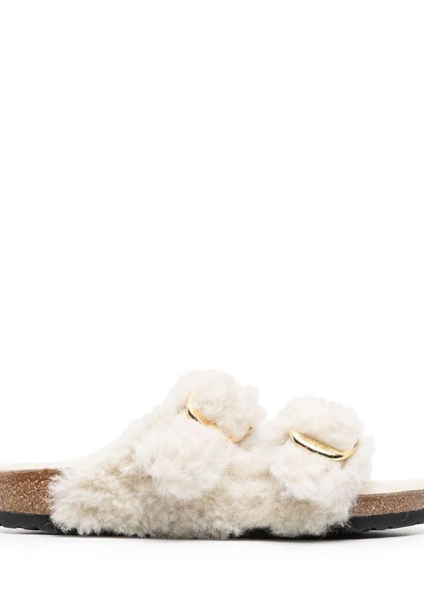 Birkenstock fårskinnstofflor med spänne - Neutral