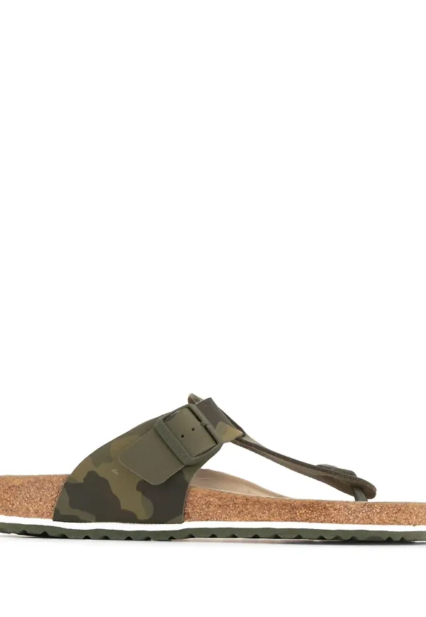 Birkenstock kamouflagemönstrade flipflops - Grön
