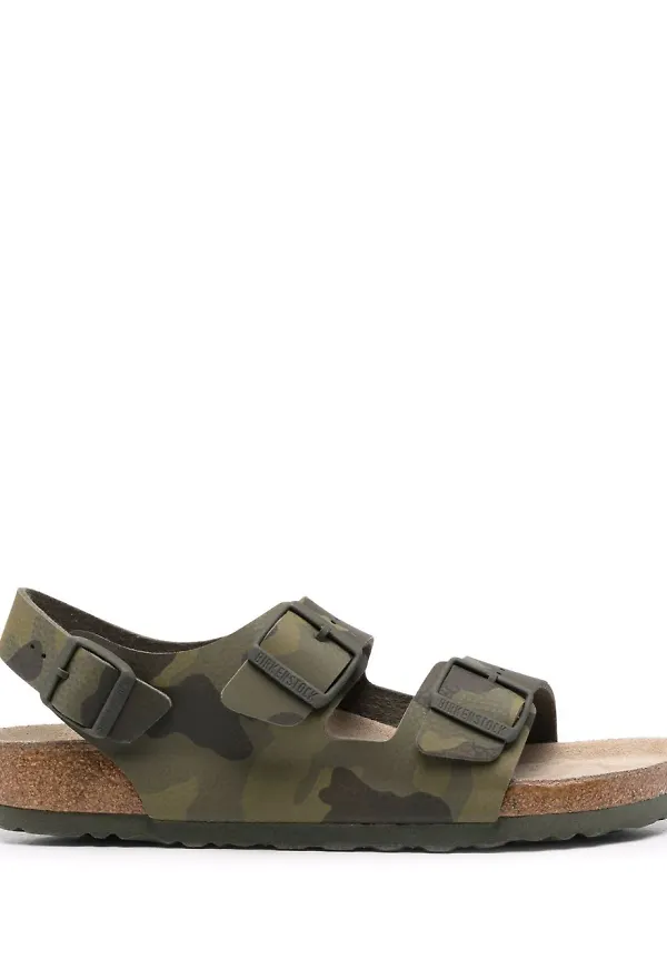 Birkenstock kamouflagemönstrade sandaler med spänne - Grön