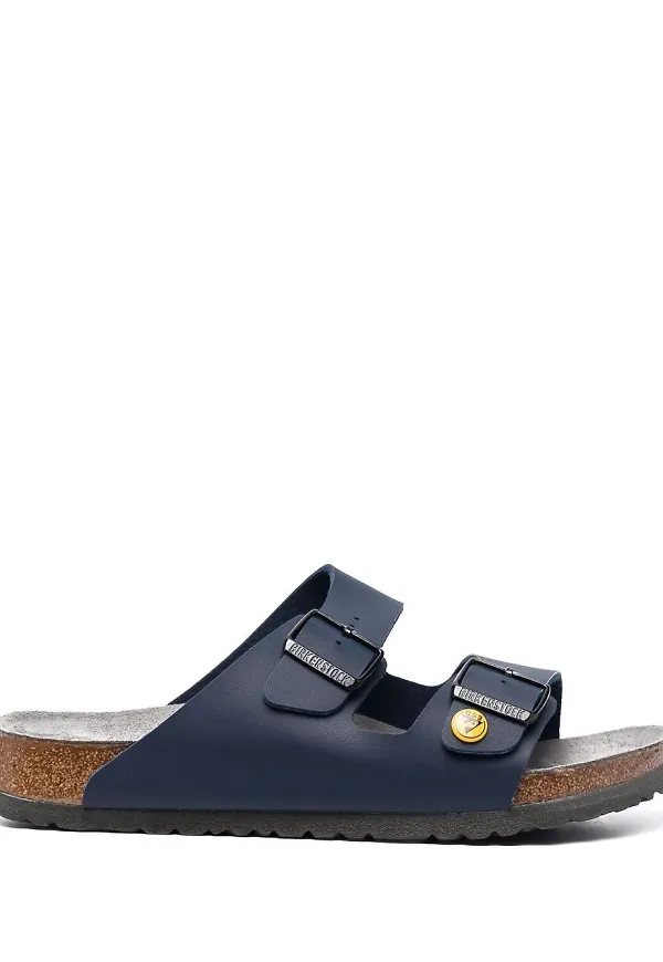Birkenstock lädersandaler med dubbla remmar - Blå