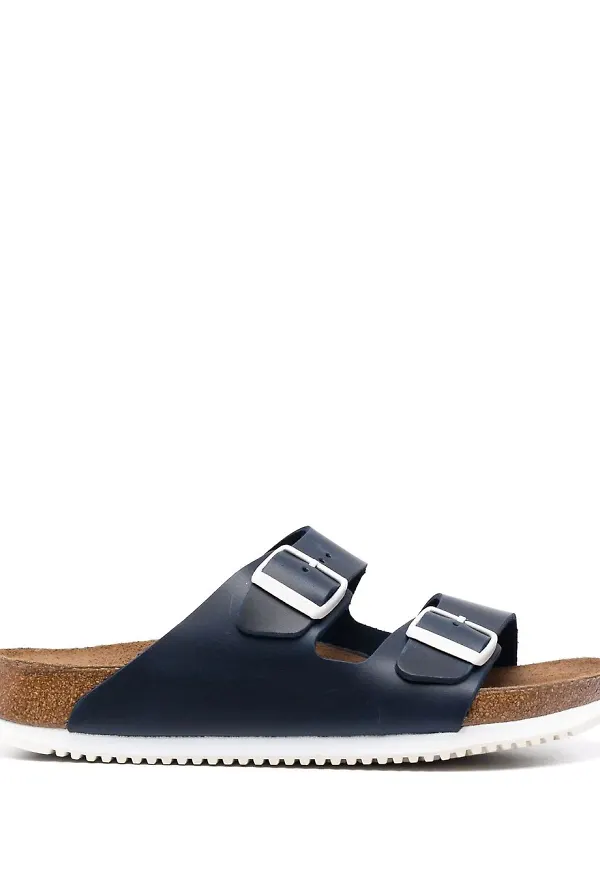 Birkenstock lädersandaler med dubbla remmar - Blå