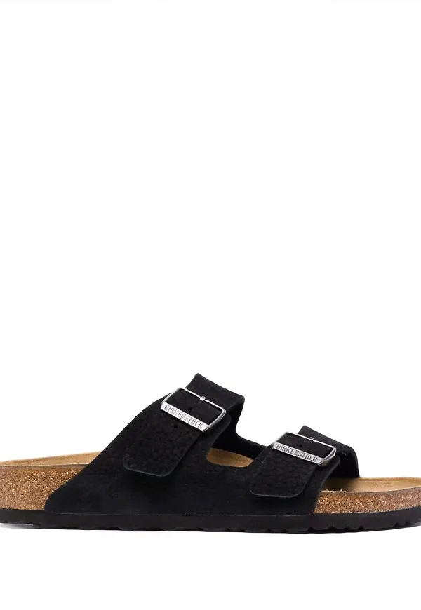 Birkenstock lädersandaler med dubbla remmar - Svart