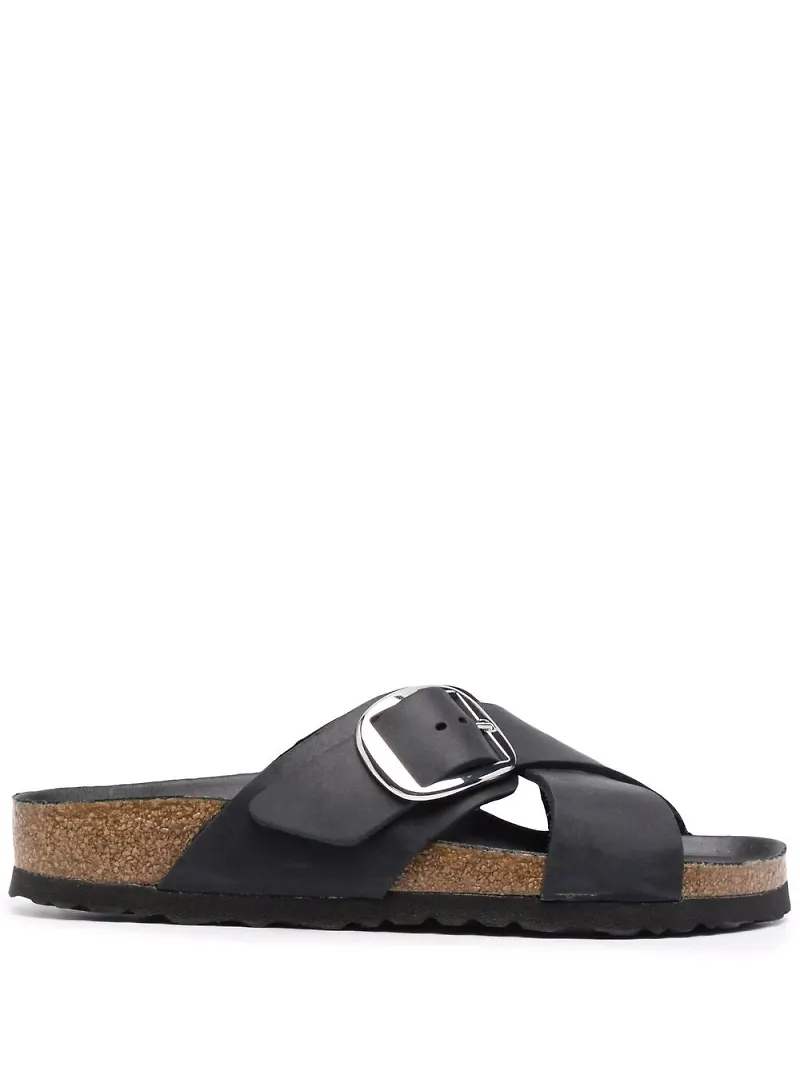 Birkenstock lädersandaler med korsremmar - Svart