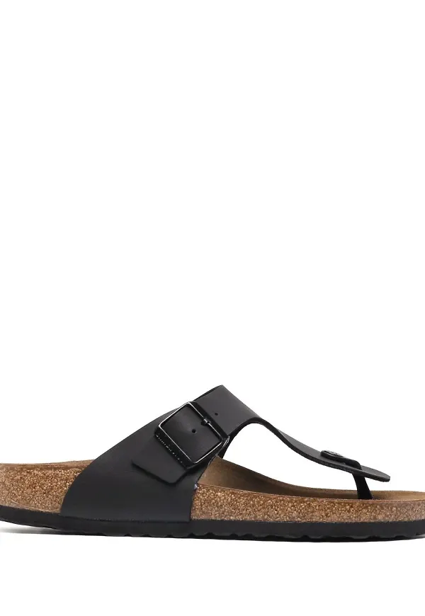 Birkenstock lädersandaler med T-rem - Svart
