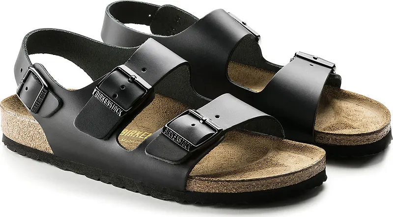 Birkenstock Milano Natural Leather Narrow Black