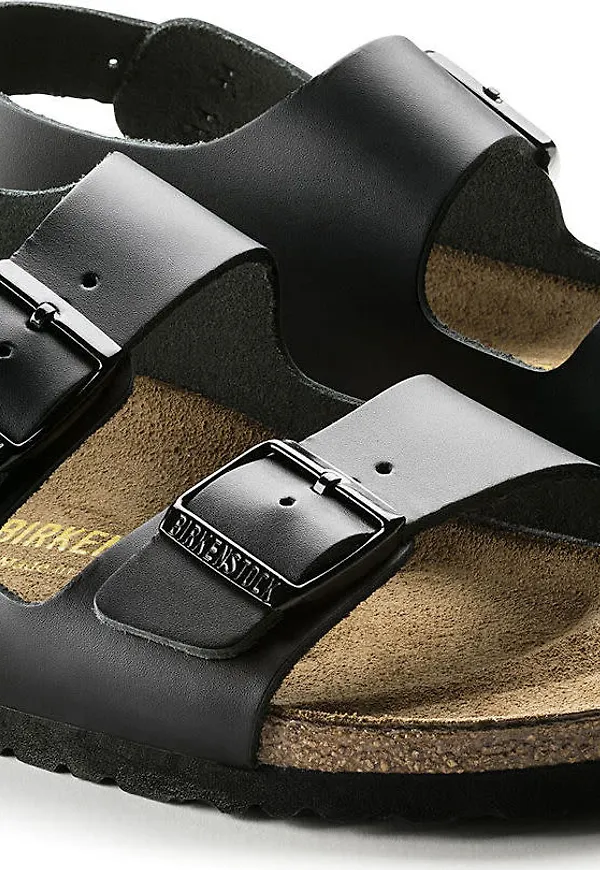 Birkenstock Milano Natural Leather Narrow Black