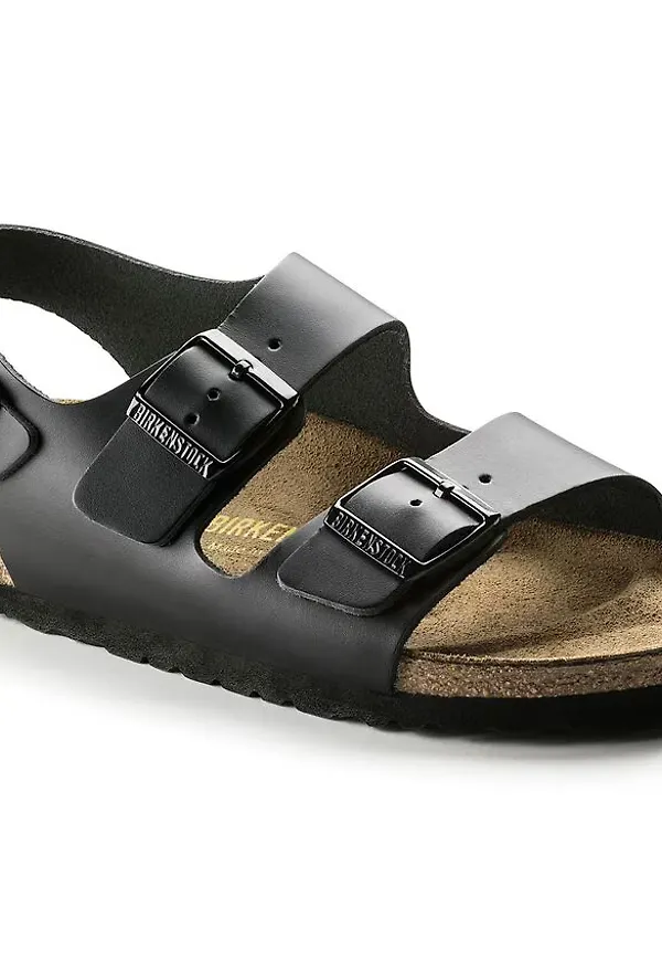 Birkenstock Milano Natural Leather Regular Black