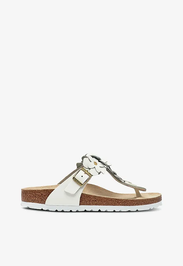 Birkenstock - Sandaler Gizeh Flowers LE White - Vit