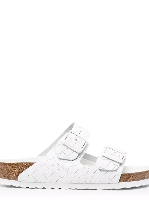 Birkenstock sandaler med krokodileffekt - Vit