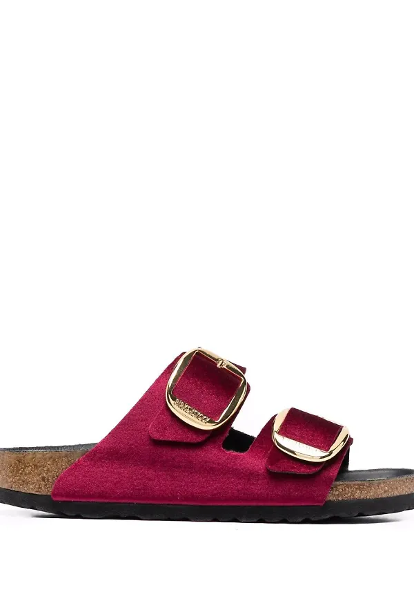 Birkenstock sandaler med sammetsrem - Röd