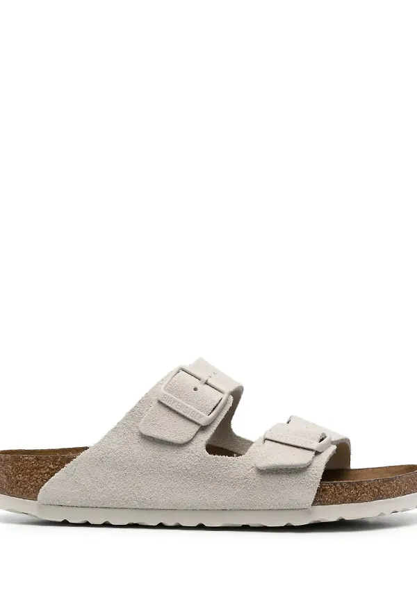 Birkenstock tofflor med dubbla remmar - Vit