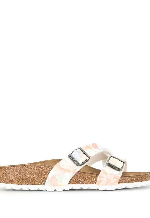 Birkenstock Yao blommiga sandaler - Vit