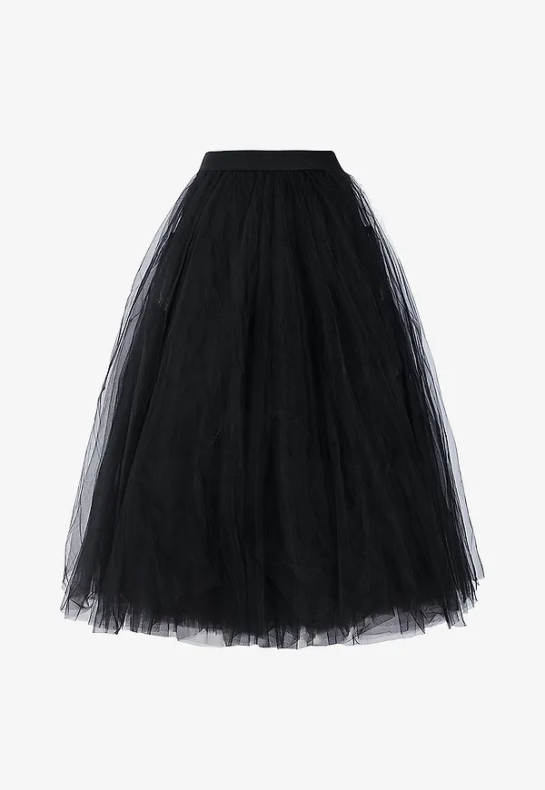 Bitte Kai Rand - Midikjol Cirque tulle - Svart