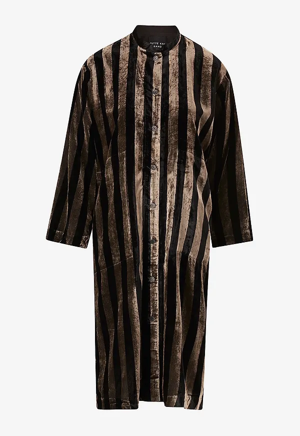Bitte Kai Rand - Sammetsklänning Velvet Stripe - Svart