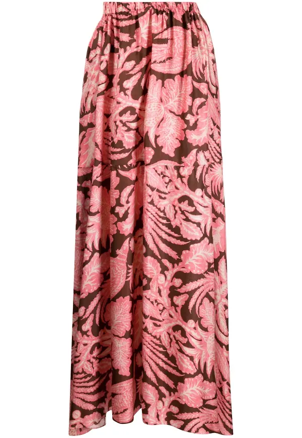 Biyan blommig asymmetrisk maxikjol - Rosa