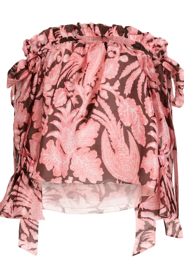Biyan blommig volangblus - Rosa