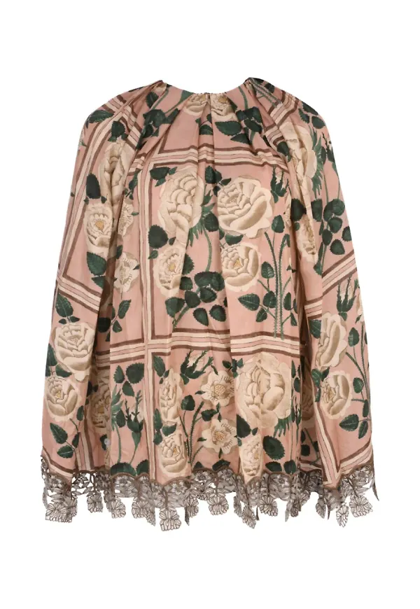 Biyan blus med broderad fåll - Rosa