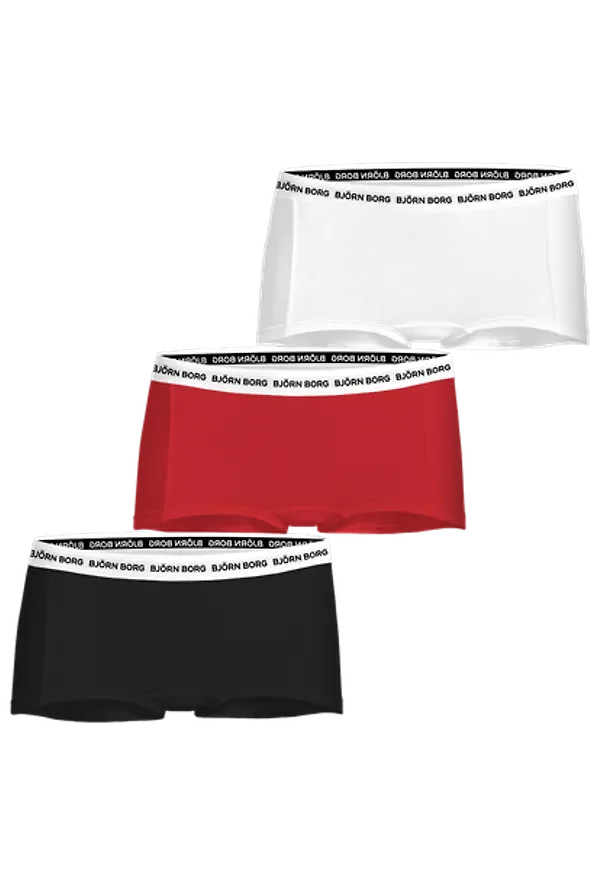 Björn Borg Cotton Stretch Logo Boxer Shorts 3-pack Svart, 134-140