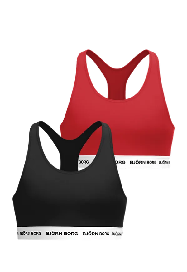 Björn Borg Cotton Stretch Logo Soft Top 2-pack Svart, 134-140