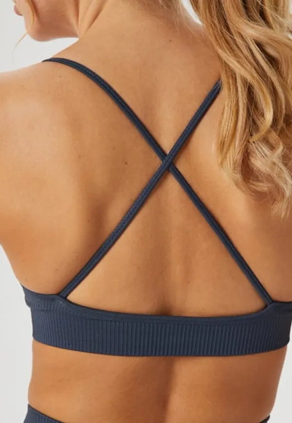 Björn Borg Studio Seamless Ribbed Strap Bra Marinblå, LXL
