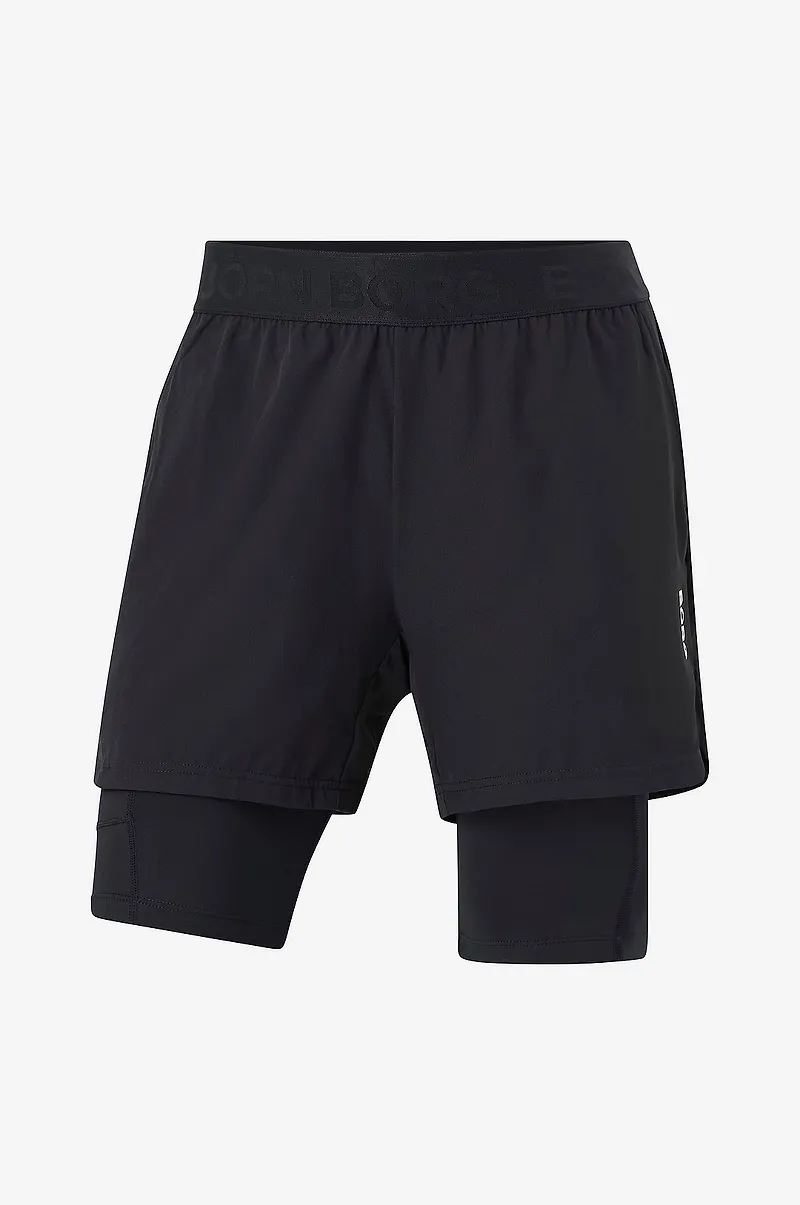 Björn Borg - Träningsshorts Borg 2 IN 1 - Svart