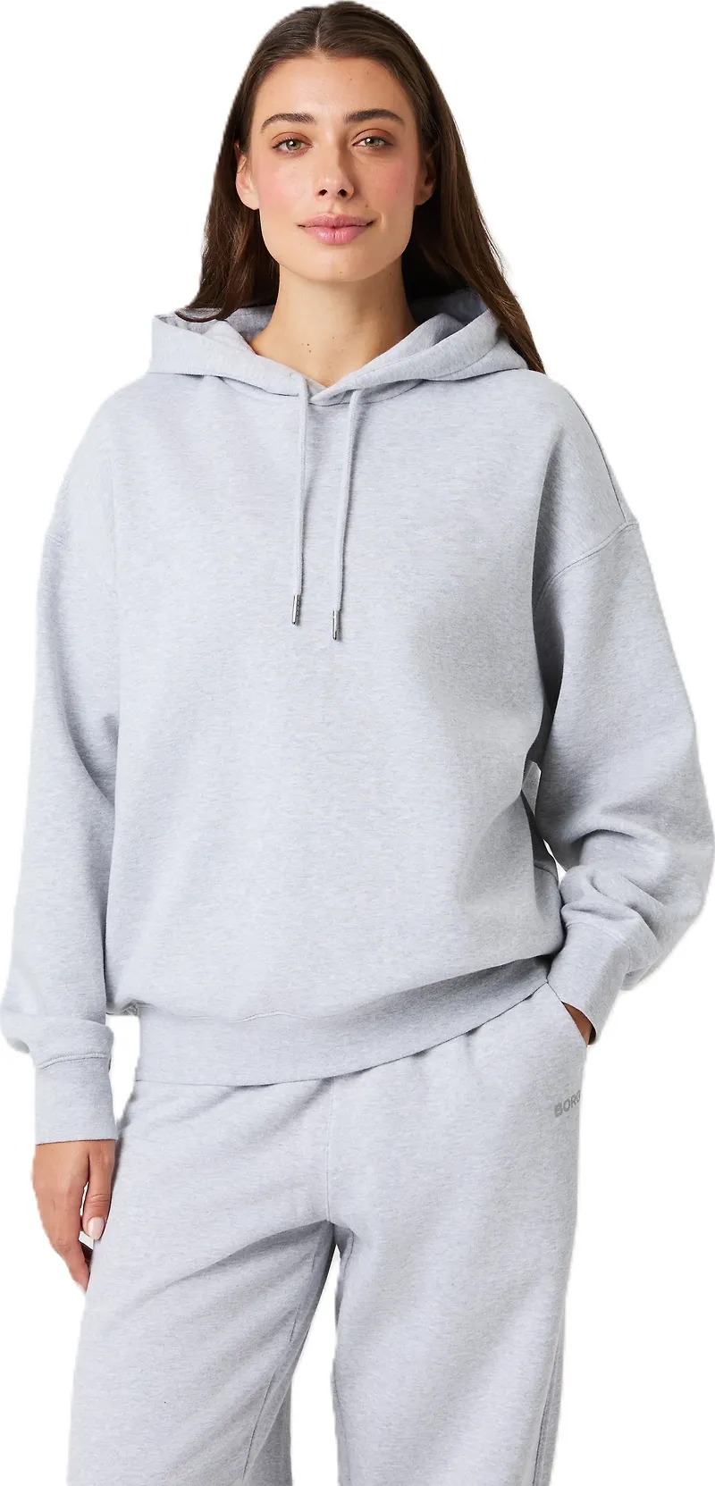 Björn Borg Women's Studio Oversized Hoodie Light Grey Melange