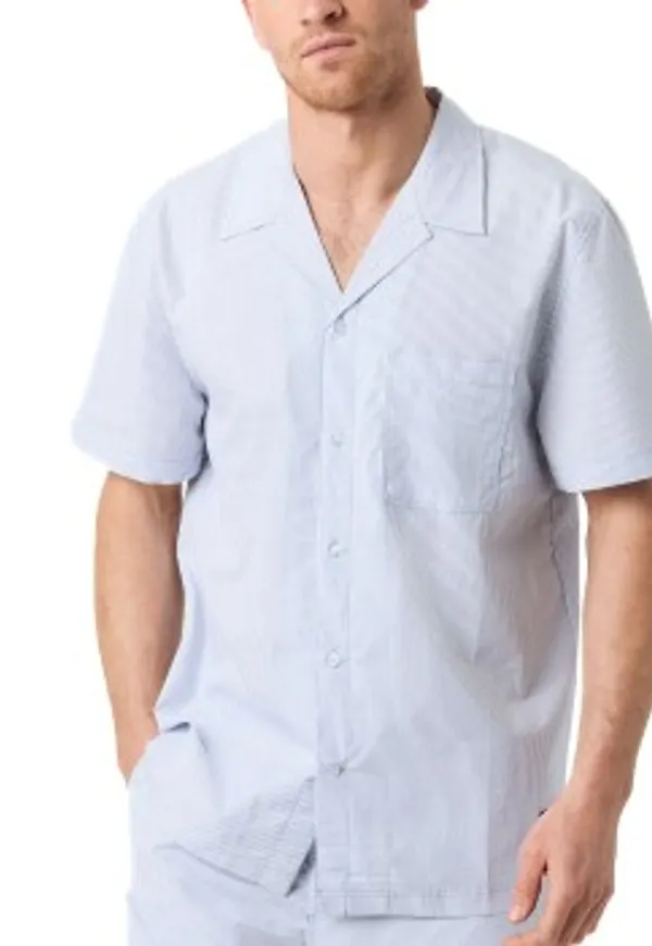 Björn Borg Core Resort Pyjama Shirt Ljusblå bomull Small Herr