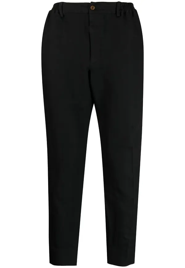 Black Comme Des Garçons chevronmönstrade slacks - Svart
