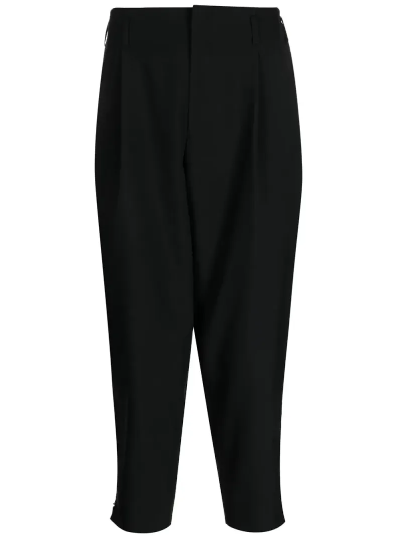 Black Comme Des Garçons croppade slacks - Svart