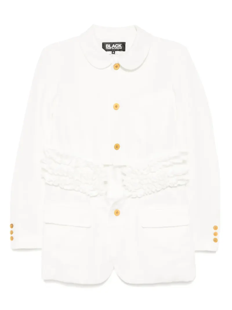 Black Comme Des Garçons jacka med volangkant - Vit