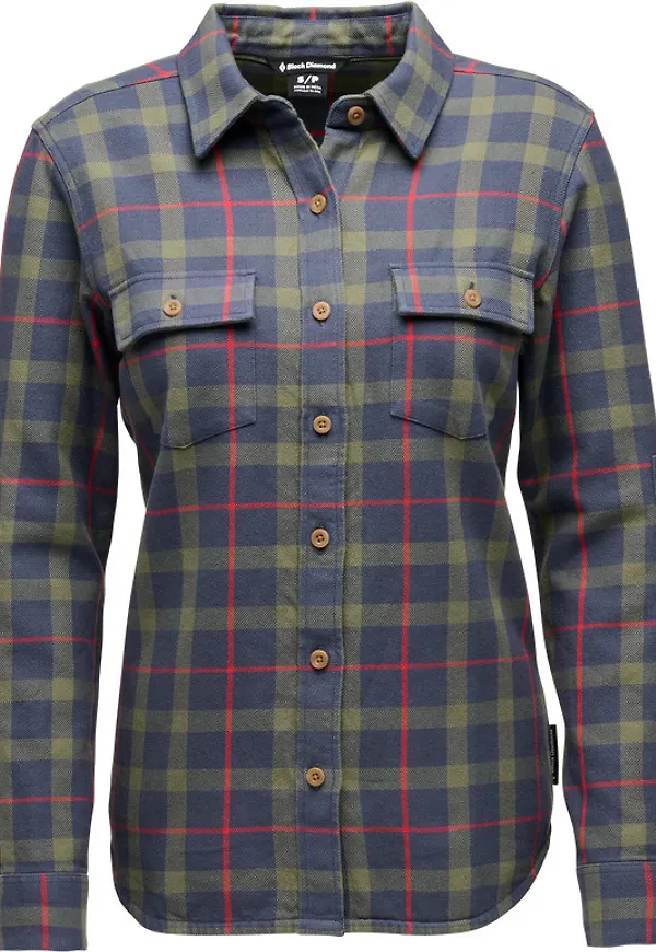 Black Diamond Women's Project Twill Long Sleeve Shirt Charcoal-Tundra